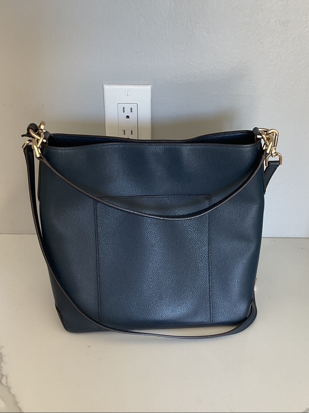 Michael Kors Navy Crossbody Shoulder Bag with Gold Stud Accents - Picture 2 of 6